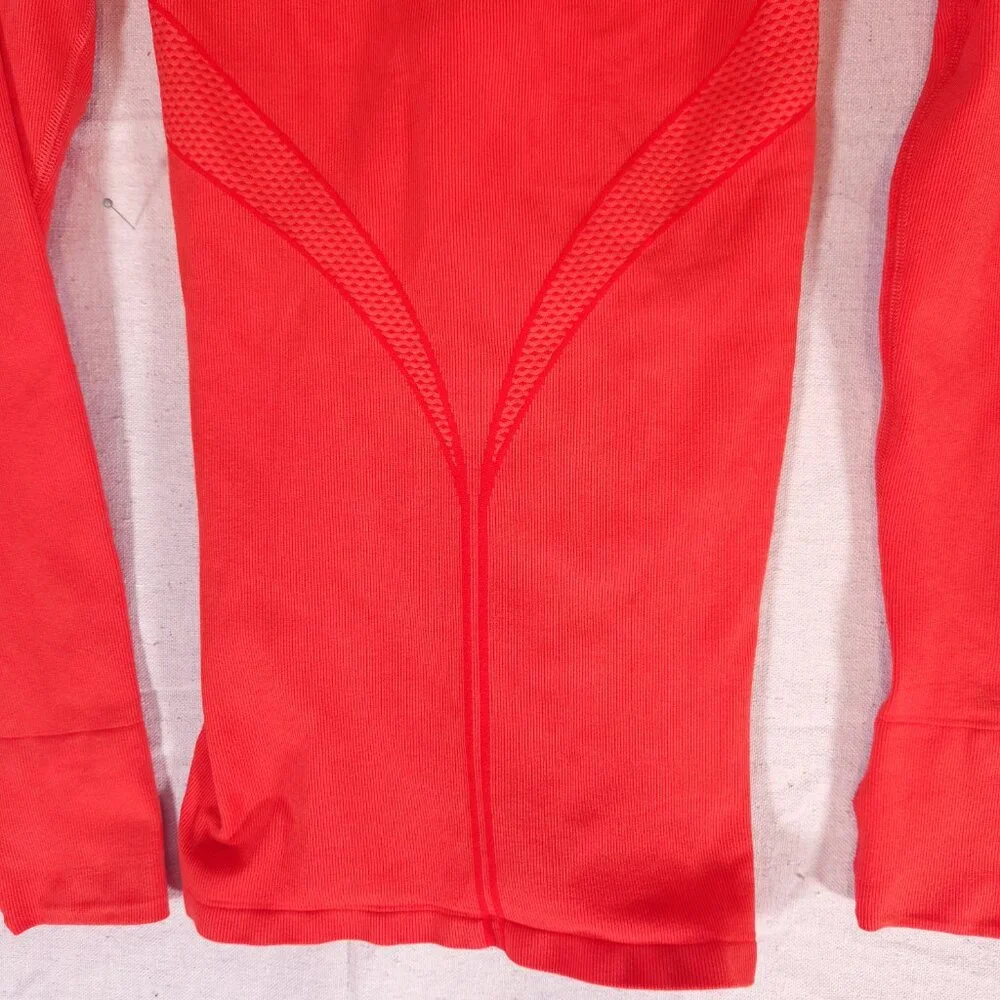 Athleta Twist Half Zip Hoodie Womens XS Orange Thumbholes Athleisure Pullover - Picture 10 of 13